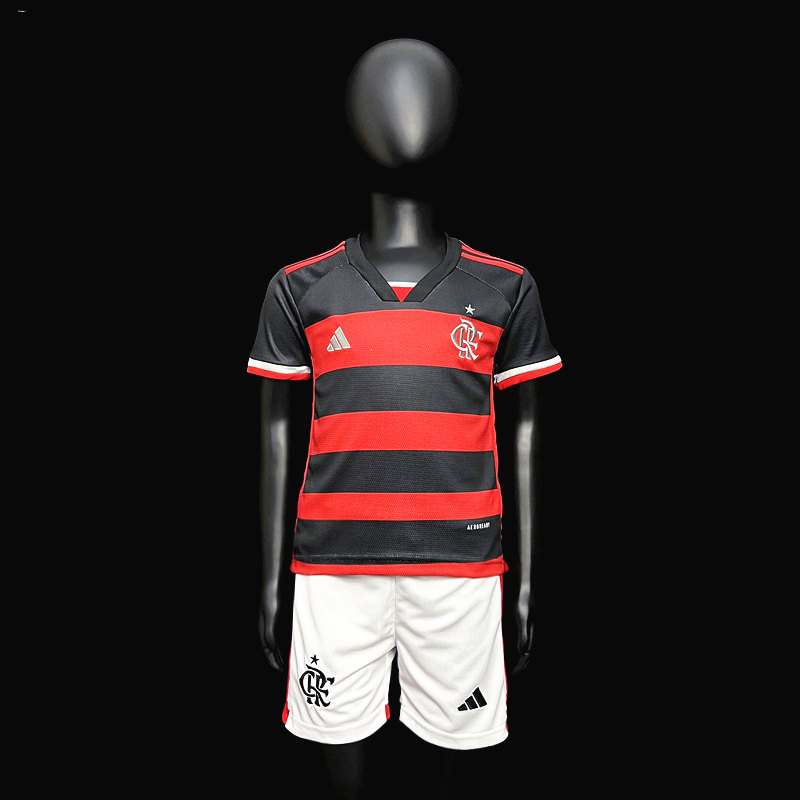 CRF Flamengo Home 2023/24 Kids Football Kit Short Sleeve + Pants