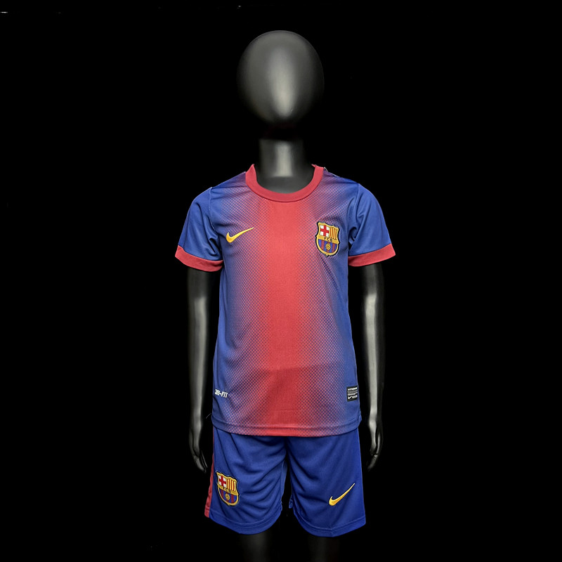 FC Barcelona Home Shirt 12/13 Retro Kit For Kids