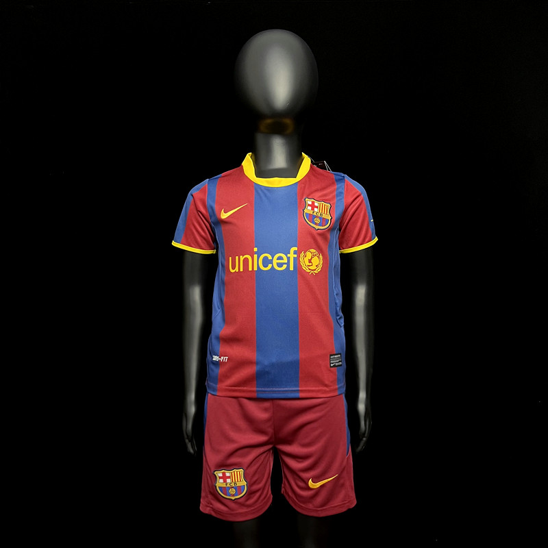 Football Jersey for Kids Barcelona 2010/11 Home Kit Retro