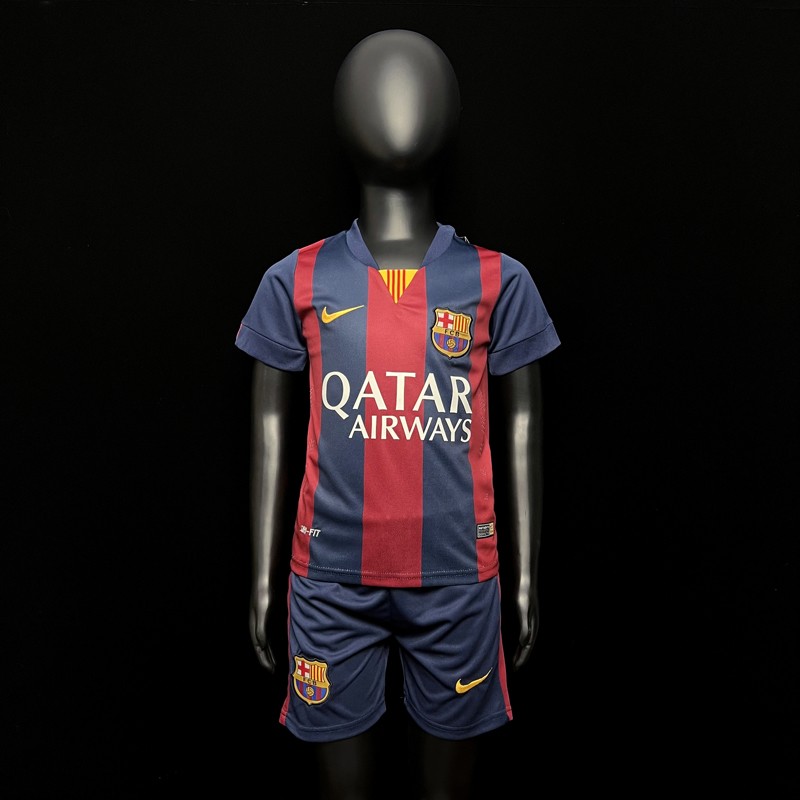 Kids Barcelona 14/15 Home Football Jersey Retro Shirt + Shorts
