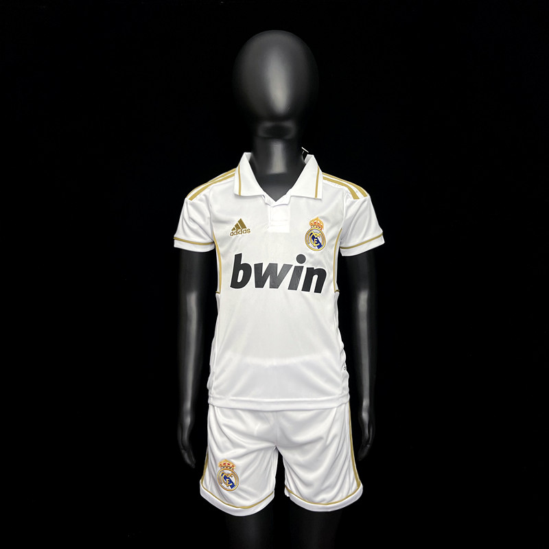 Kids Real Madrid Home Jersey 2011-12 White Shirt + Shorts