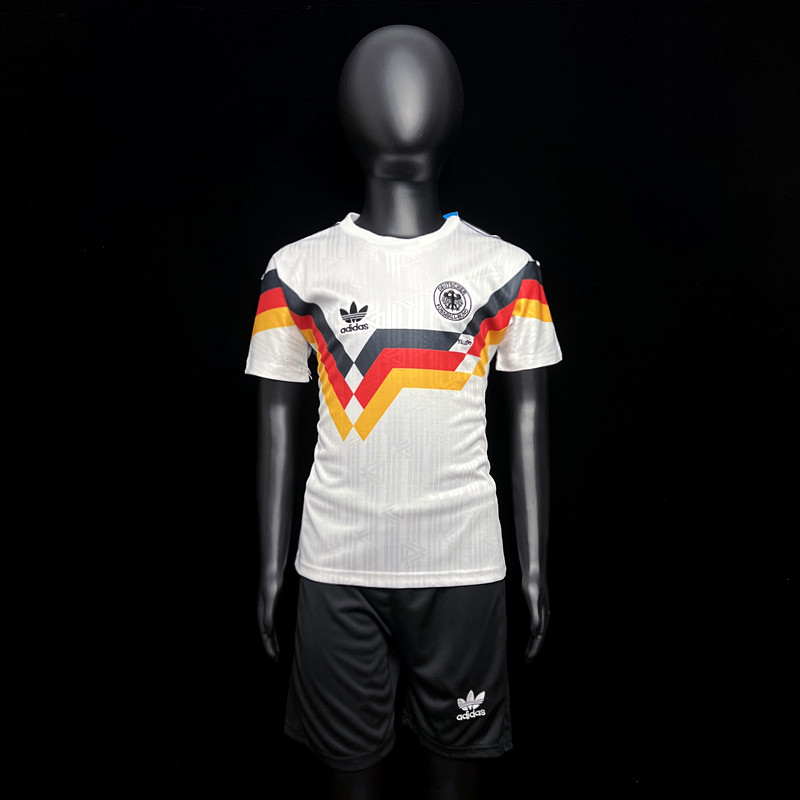 Kids Retro Jersey West Germany 1990 Home Shirt + Shorts