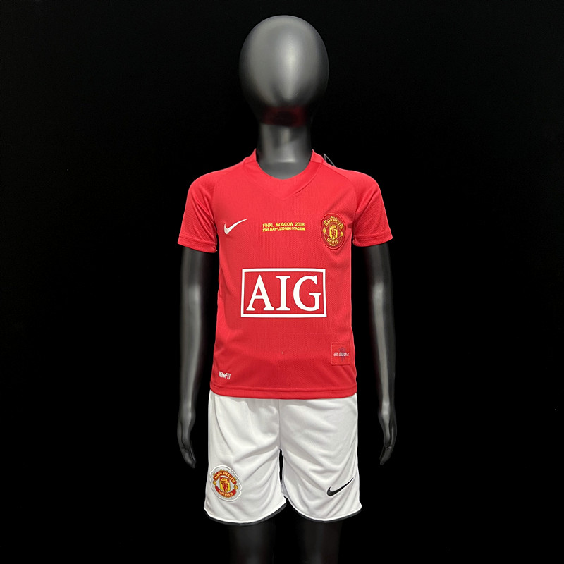 Manchester United 07/08 Champions League Home Kit For Kids