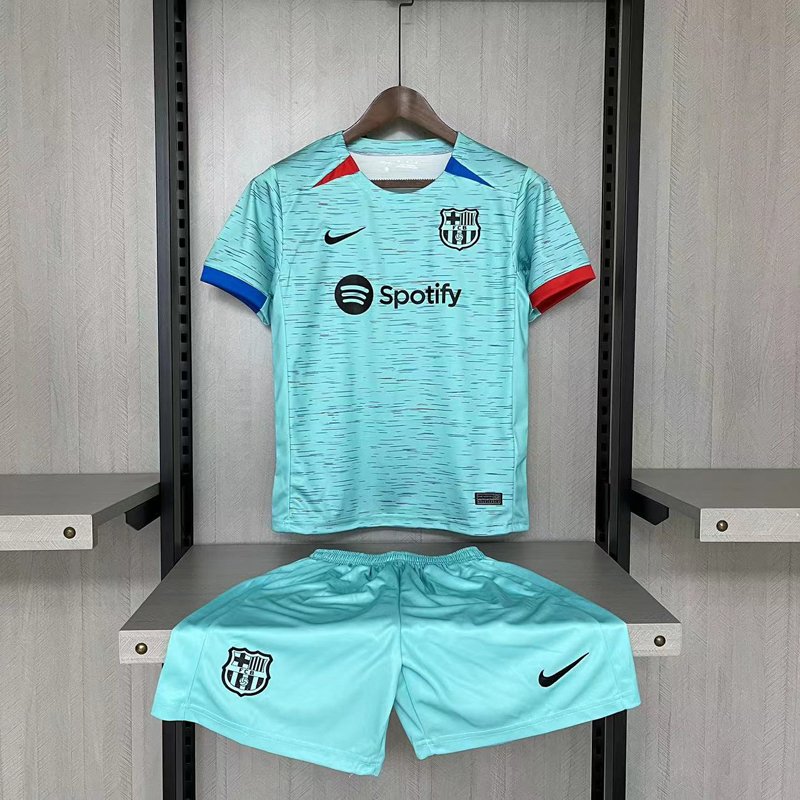 FC Barcelona 2023/24 Third Shirt + Shorts Set for Children