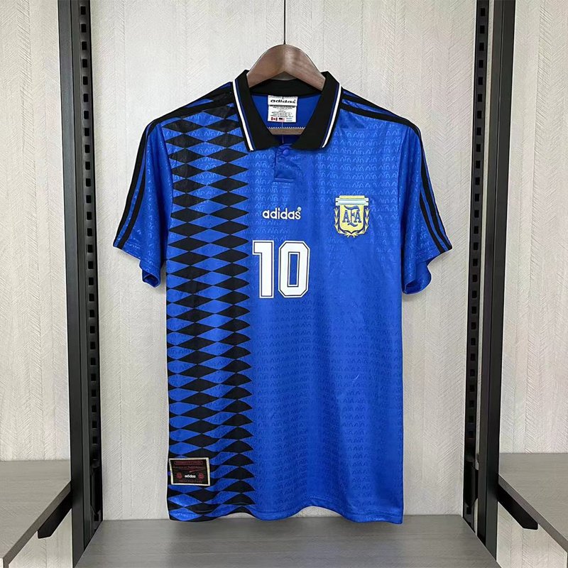 Lionel Messi No. 10 on Argentina Classic 1994 Away Jersey - Blue