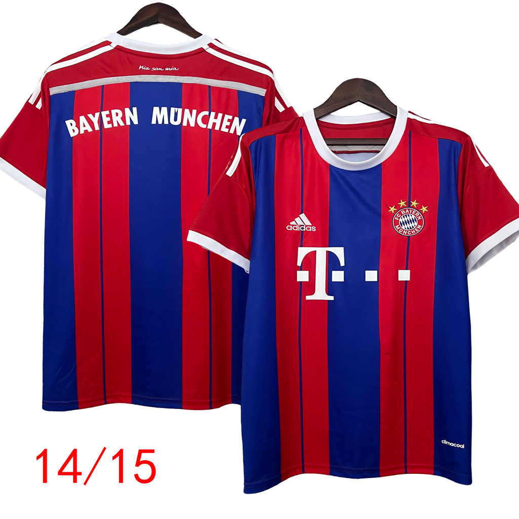 Retro Bayern Munich 14/15 Home Football Shirt Red Blue