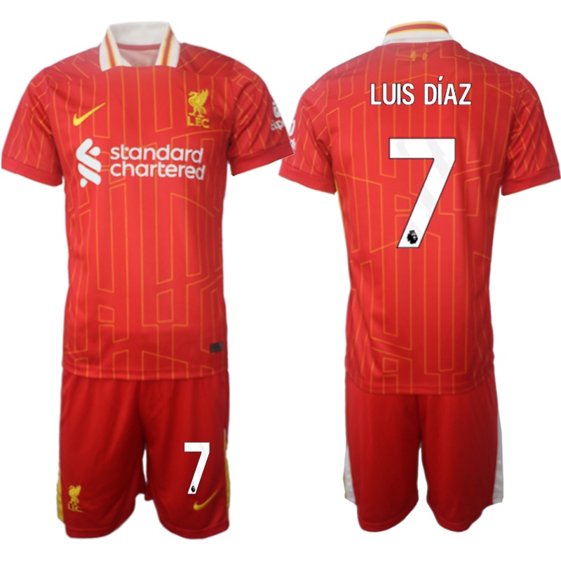 LFC 24/25 Red Home Jersey Shorts for Men Luis Díaz 7