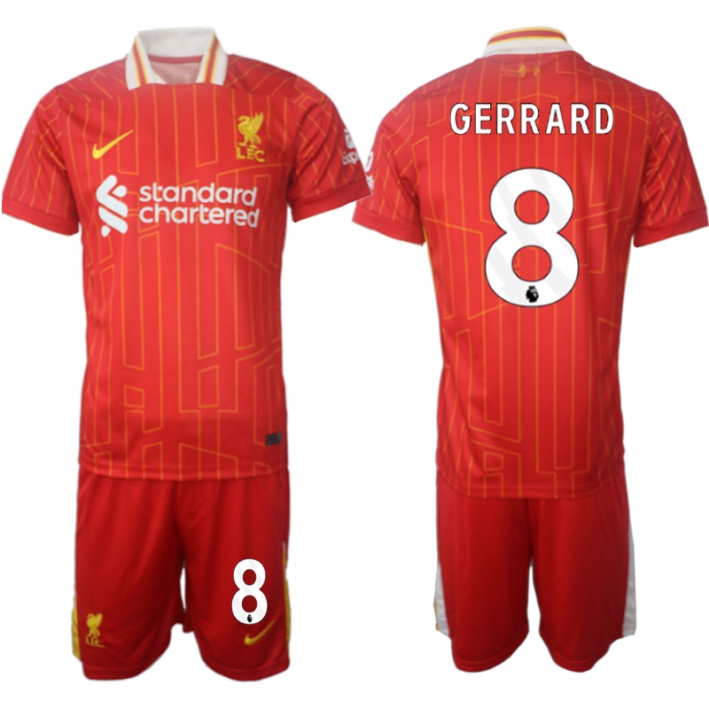 Liverpool 2024-25 Men’s Red Home Shirt Gerrard #8 Legend