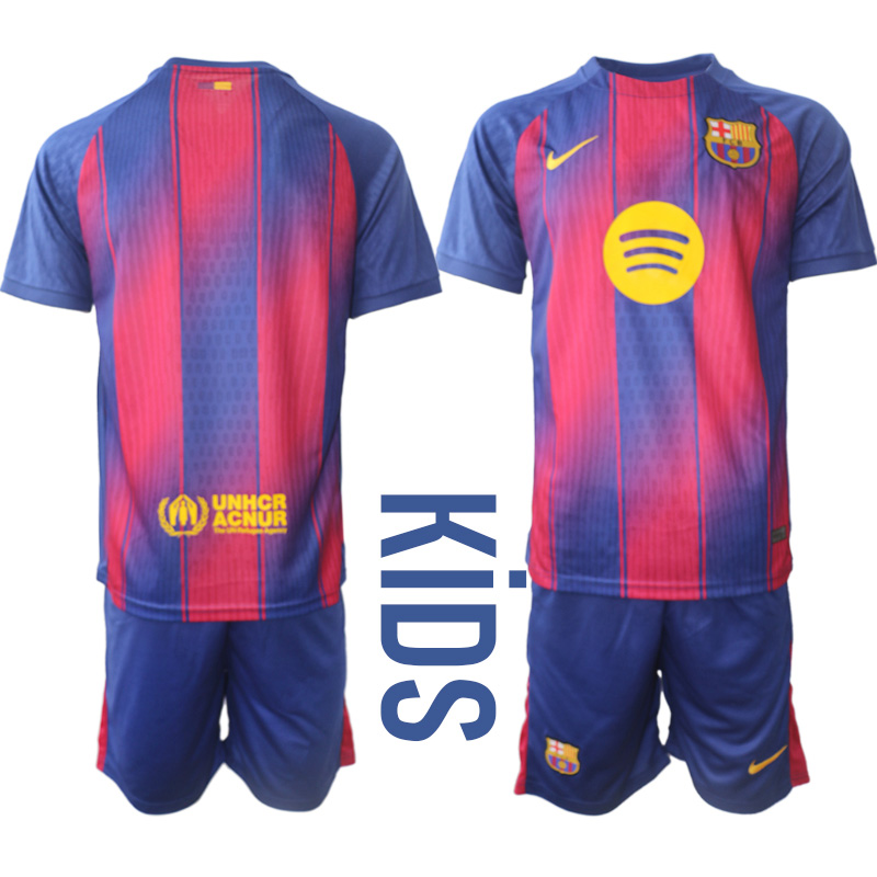Kids Football Shirt 2025-26 FC Barcelona Home